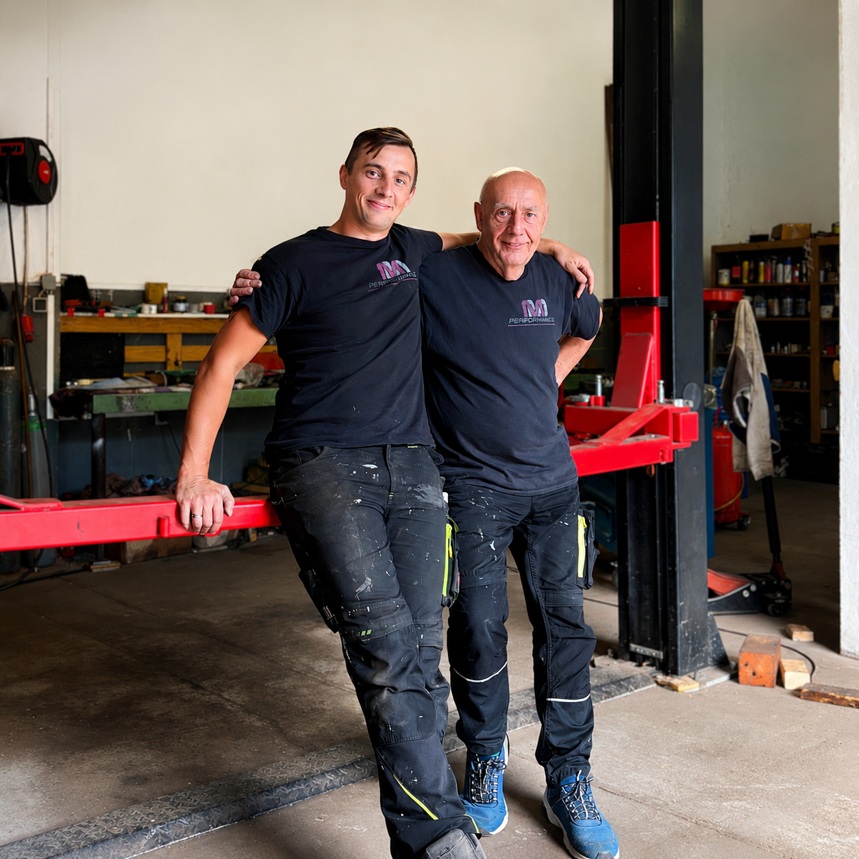 Das Team von MM Performance in der Werkstatt